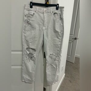 American Eagle Cream Stretch Jeans